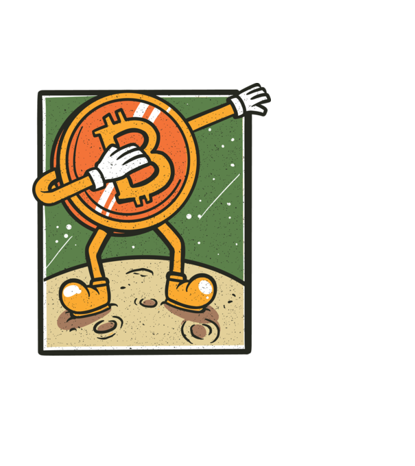 Bitcoin DAB model albastru deschis pe tricou