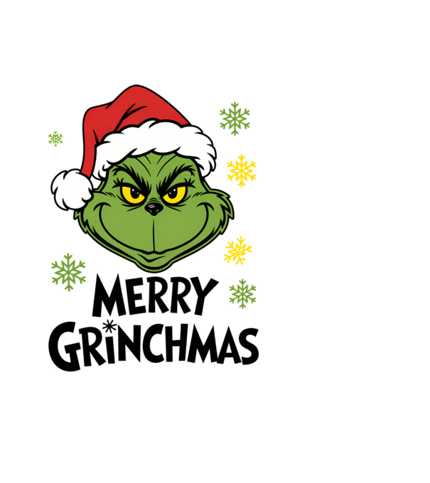 Merry Grinchmas Alb model negru pe tricou