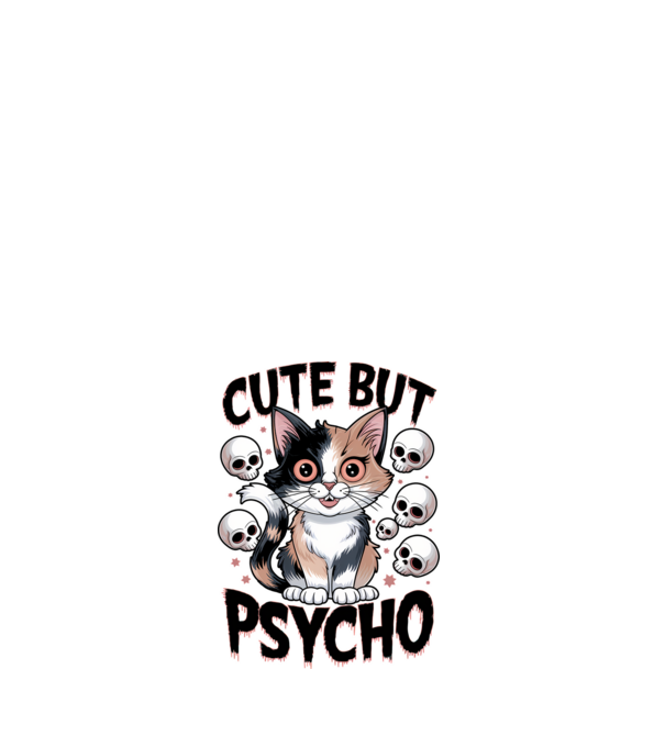 Cute, but Psycho pisică Alb model alb pe tricou