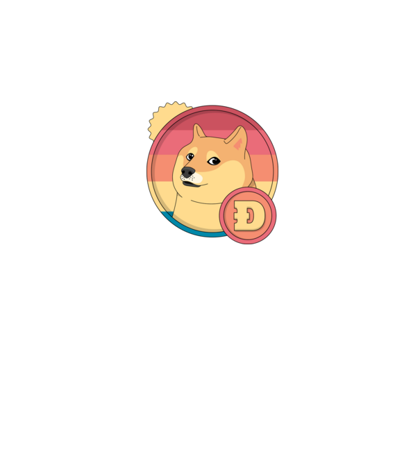 Doge Coin model albastru închis pe tricou