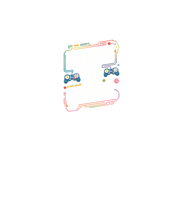 Born to Game Pixel Negru model negru pe tricou