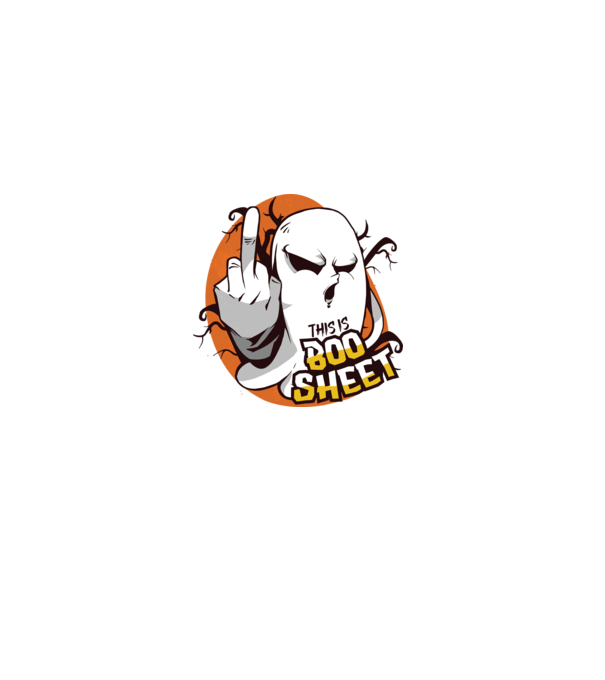 This is Boo Sheet Halloween model negru pe tricou