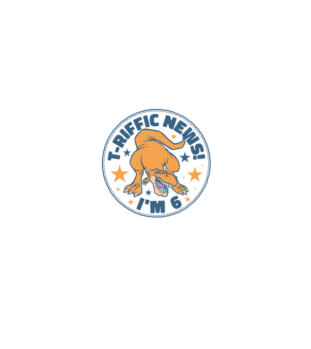 'T-rex Terrific news i''m 6' model alb/roșu pe tricou