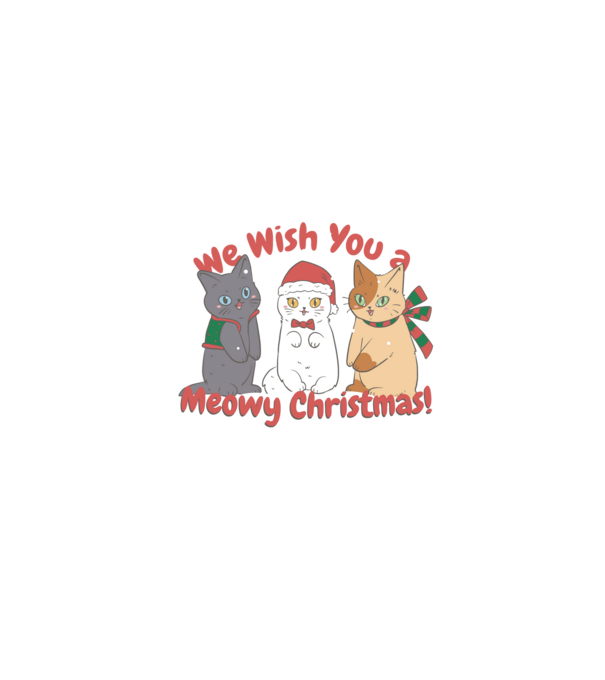 We wish You a Meowy Christmas model negru pe tricou