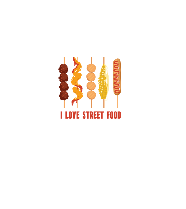 I Love Street Food model negru pe tricou