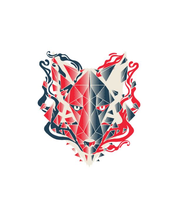 Wolf Head model alb pe tricou