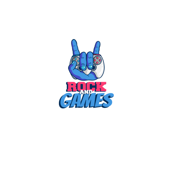 Rock And Games model negru pe tricou