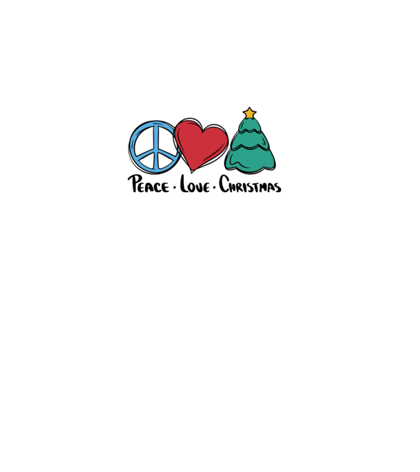 Peace Love Crăciun model alb pe tricou