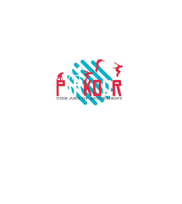 Parkour - Arta mișcării model albastru deschis pe tricou