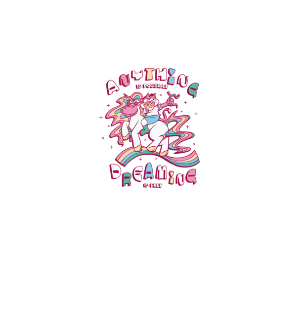 Orice este posibil Unicorn model alb pe tricou
