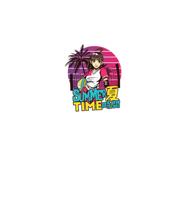 Summer Girl Anime Fată Manga model negru pe tricou