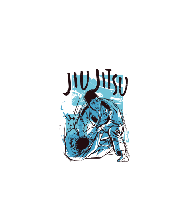 Jiu Jitsu model alb pe tricou