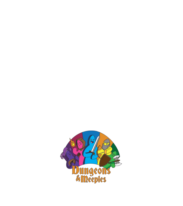 Dungeons Meeples model negru pe tricou