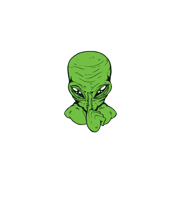 Alien Psst model negru pe tricou
