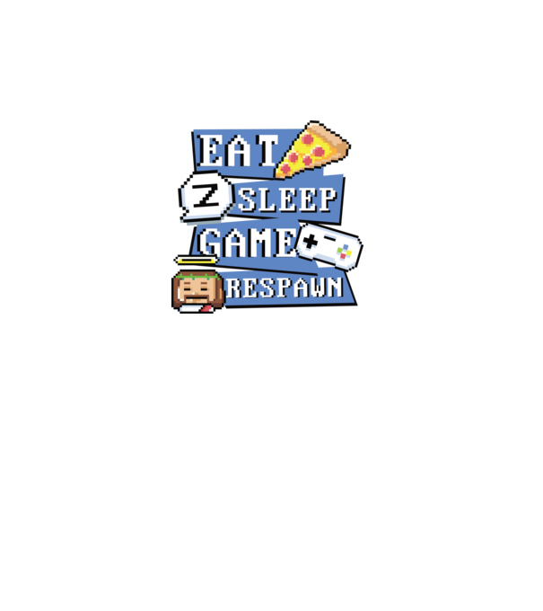 Eat, Sleep, Game respawn model alb pe tricou