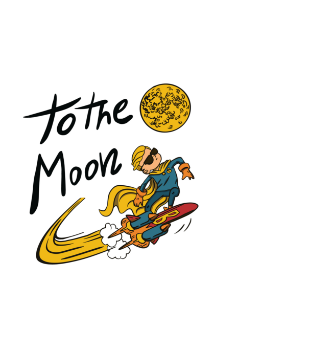 To the Moon Bitcoin model negru pe tricou