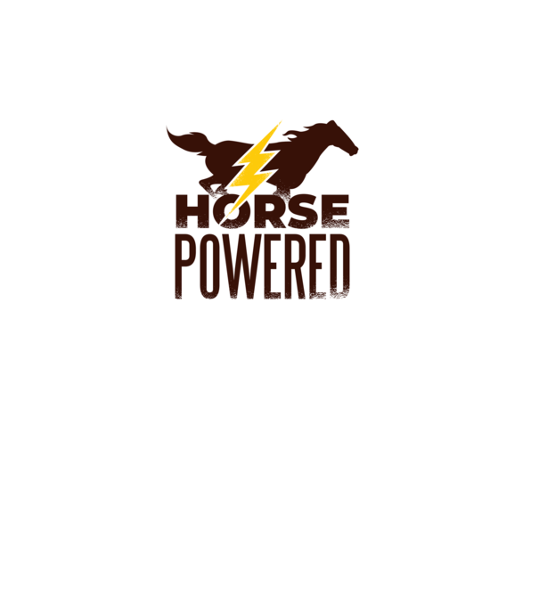 Horse Powered Cal-putere tricou călăreț model gri pe tricou