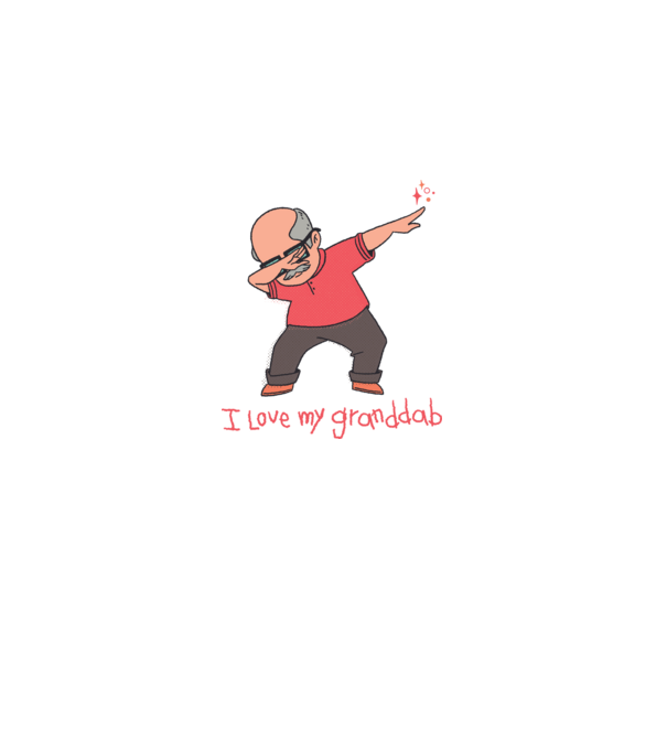 Îl iubesc pe bunicul meu model alb pe tricou