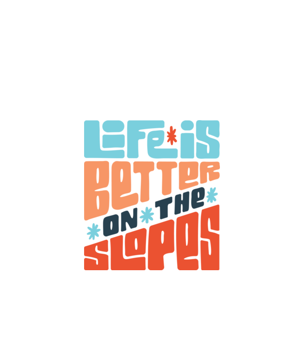 Life is better on the slopes - Snowboard model alb pe tricou
