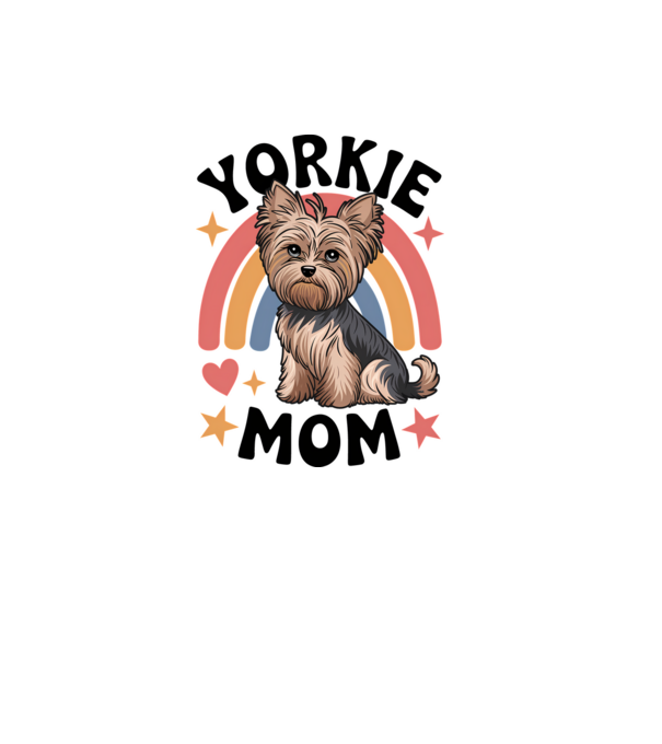 Yorkie Mom Alb model alb pe tricou