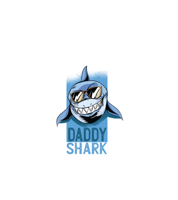 Daddy Shark tricou pentru tata model negru pe tricou