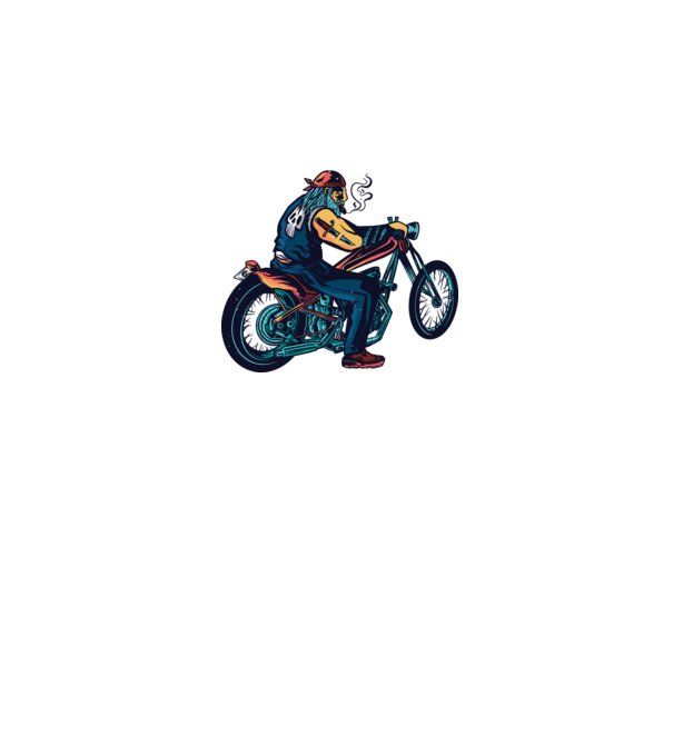 Motociclist Chopper model alb pe tricou