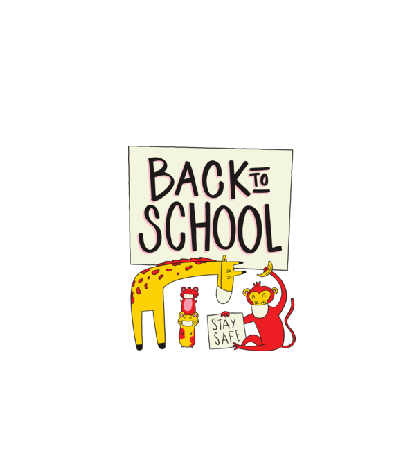 Back To School Animale model gri pe tricou
