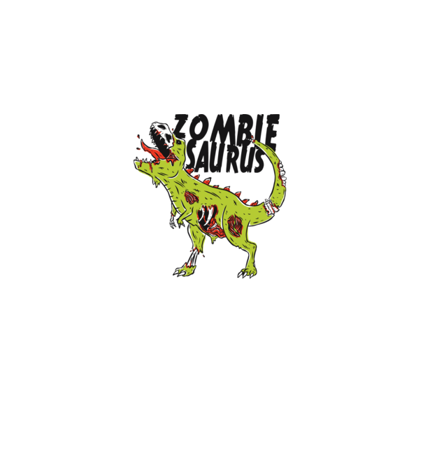 Zombiesaurus - Dinozaur Zombie model alb pe tricou