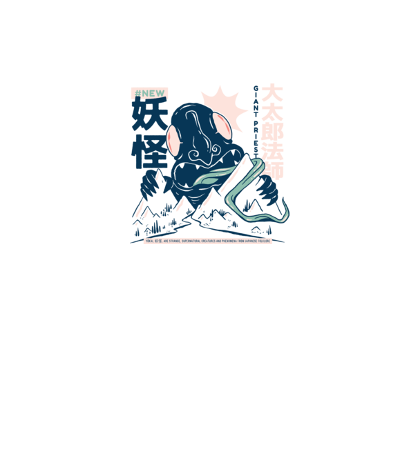 Daidarabotchi Yokai Anime model alb pe tricou