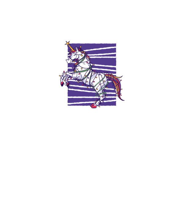 Unicorn pom de Crăciun model alb pe tricou