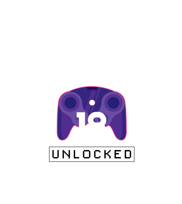 Level 18 Unlocked Gamer Birthday model negru pe tricou