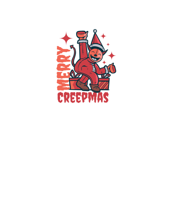 Merry Creepmas model alb pe tricou