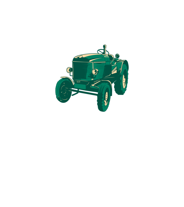 Tractor vechi model gri pe tricou