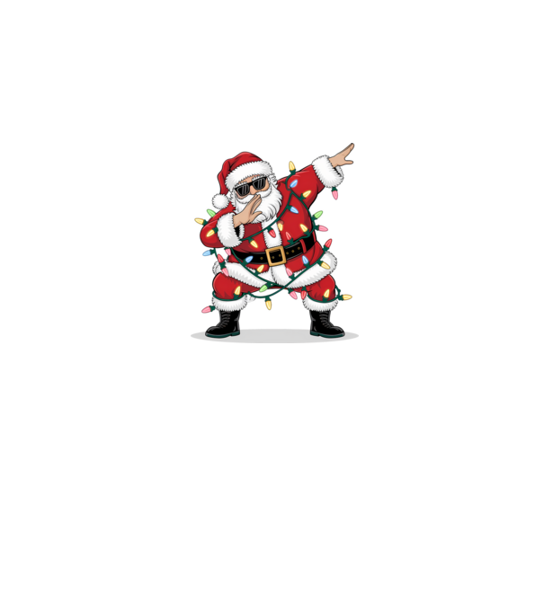 Santa Dab model alb pe tricou