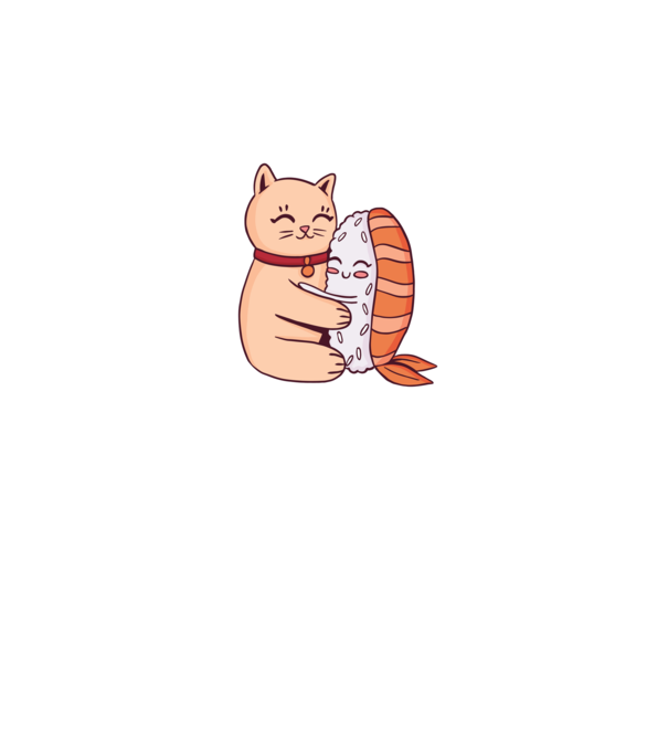 Sushi cu Pisică model roz pe tricou