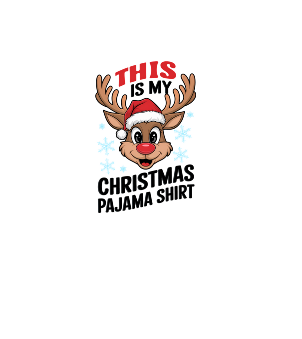 Christmas Pajama Reindeer Alb model alb pe tricou