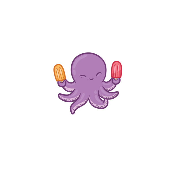 Înghețată Caracatiță Octopus model albastru jeanși pe tricou
