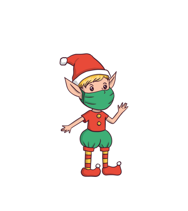 Elf cu mască model alb pe tricou