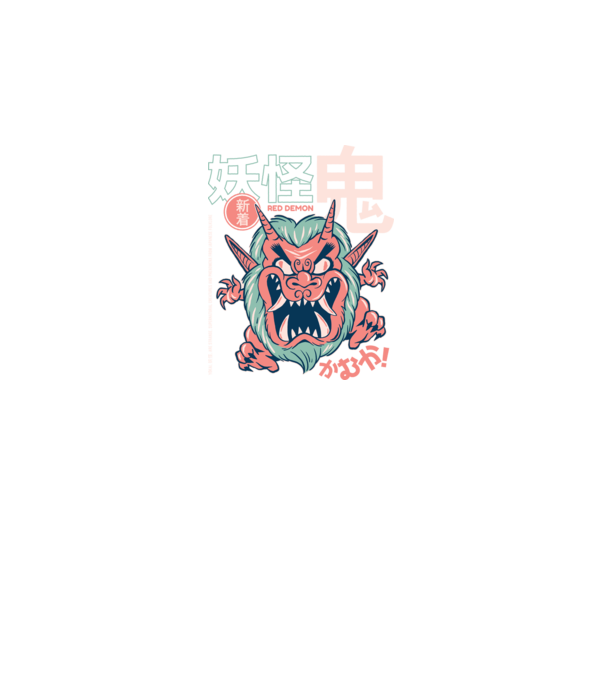 Oni Yokai Anime model negru pe tricou