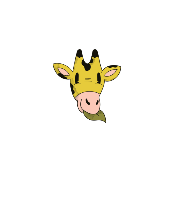Cap Girafă model albastru deschis pe tricou