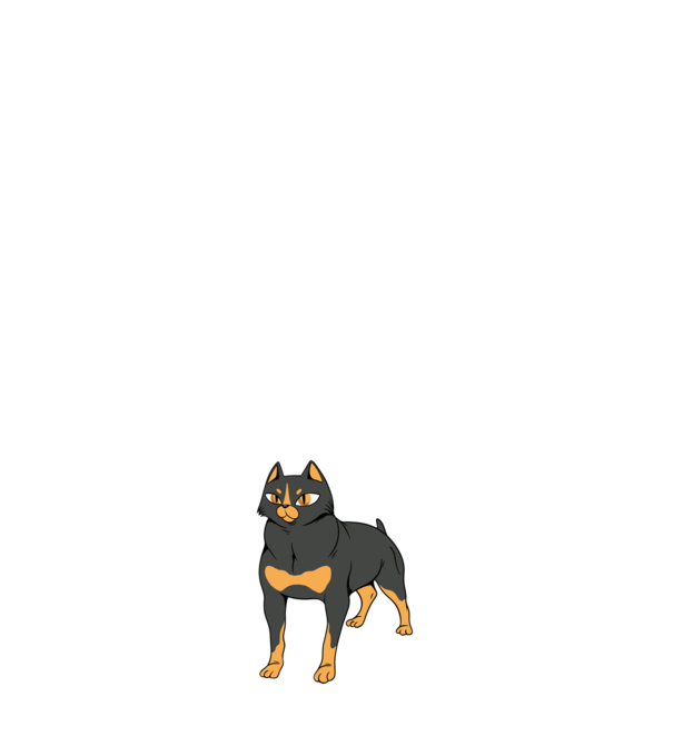 Rottweiler pisică model negru pe tricou