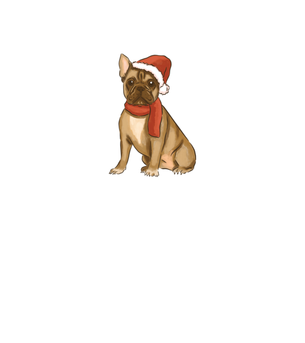 Bulldog francez de Crăciun model alb pe tricou