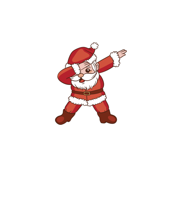 Santa Dab model alb pe tricou
