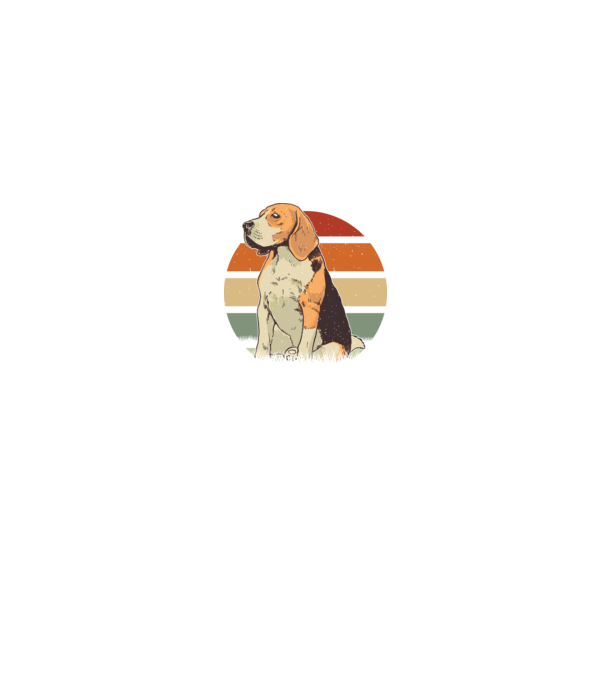 Beagle Retro Sunset model negru pe tricou