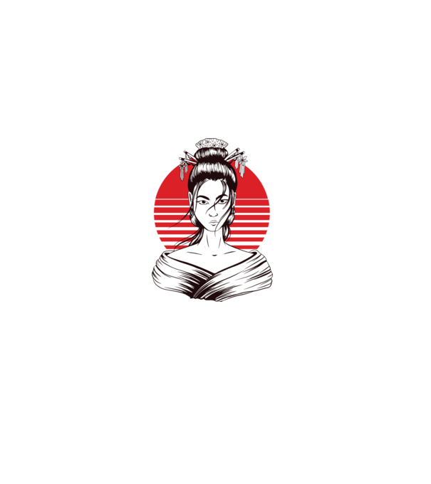 Geisha japoneză model gri pe tricou