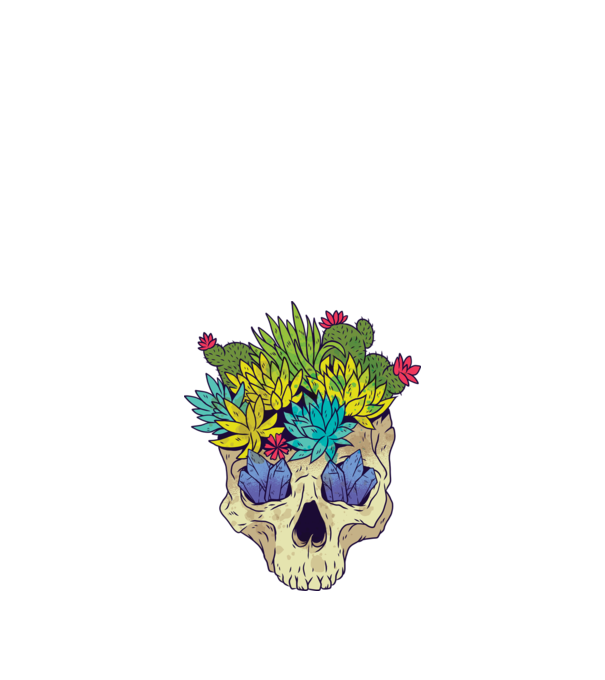 Craniu Cactuși model negru pe tricou