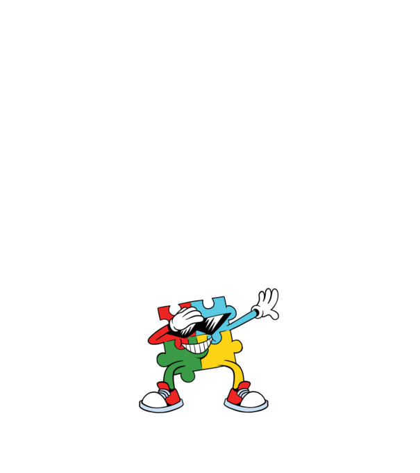 Autist DAB Puzzle model negru pe tricou