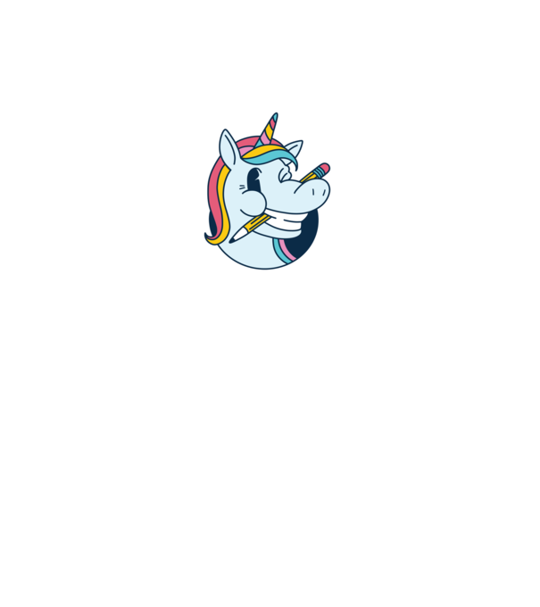 Elev Unicorn drăguț model alb pe tricou