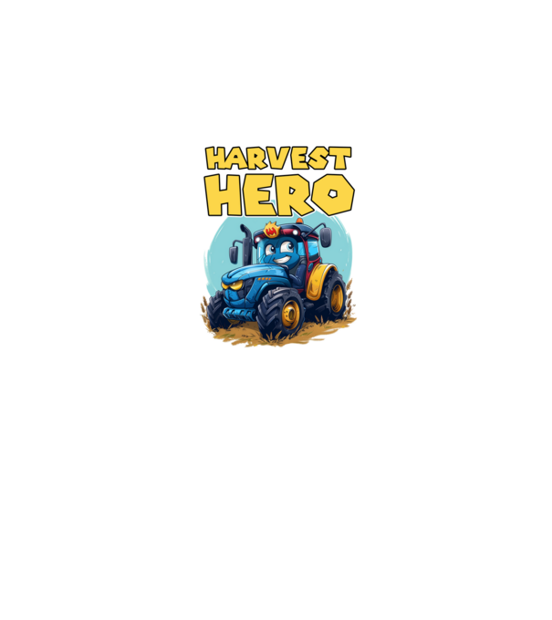 Harvest Hero Tractor model negru pe tricou