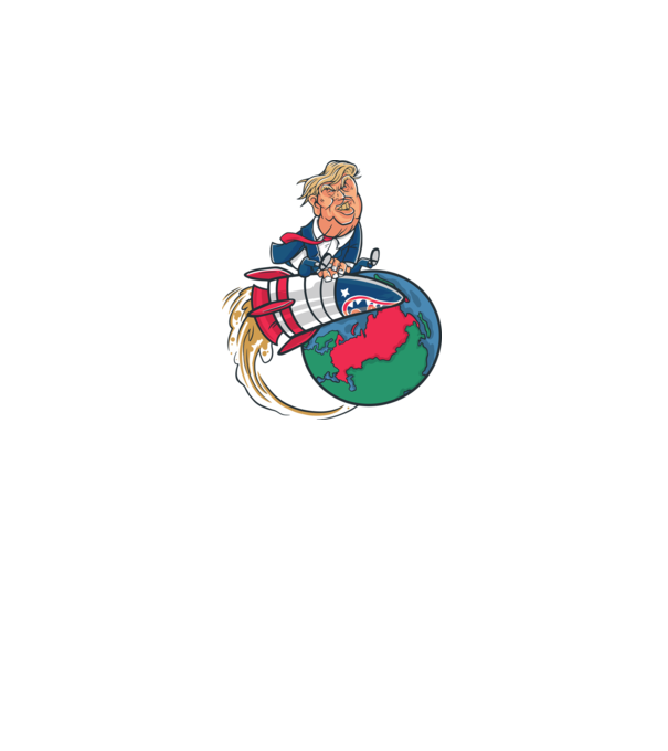 Trump bombă model albastru regal pe tricou
